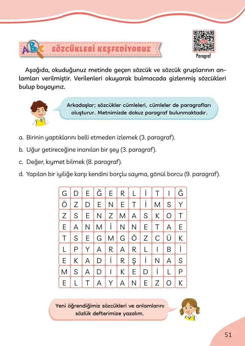 3. Sınıf Türkçe Ders Kitabı Cevapları Meb Yayınları Sayfa 51