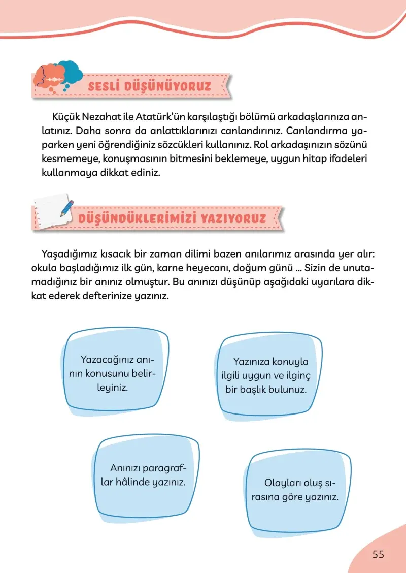 3. Sınıf Türkçe Ders Kitabı Cevapları Meb Yayınları Sayfa 55