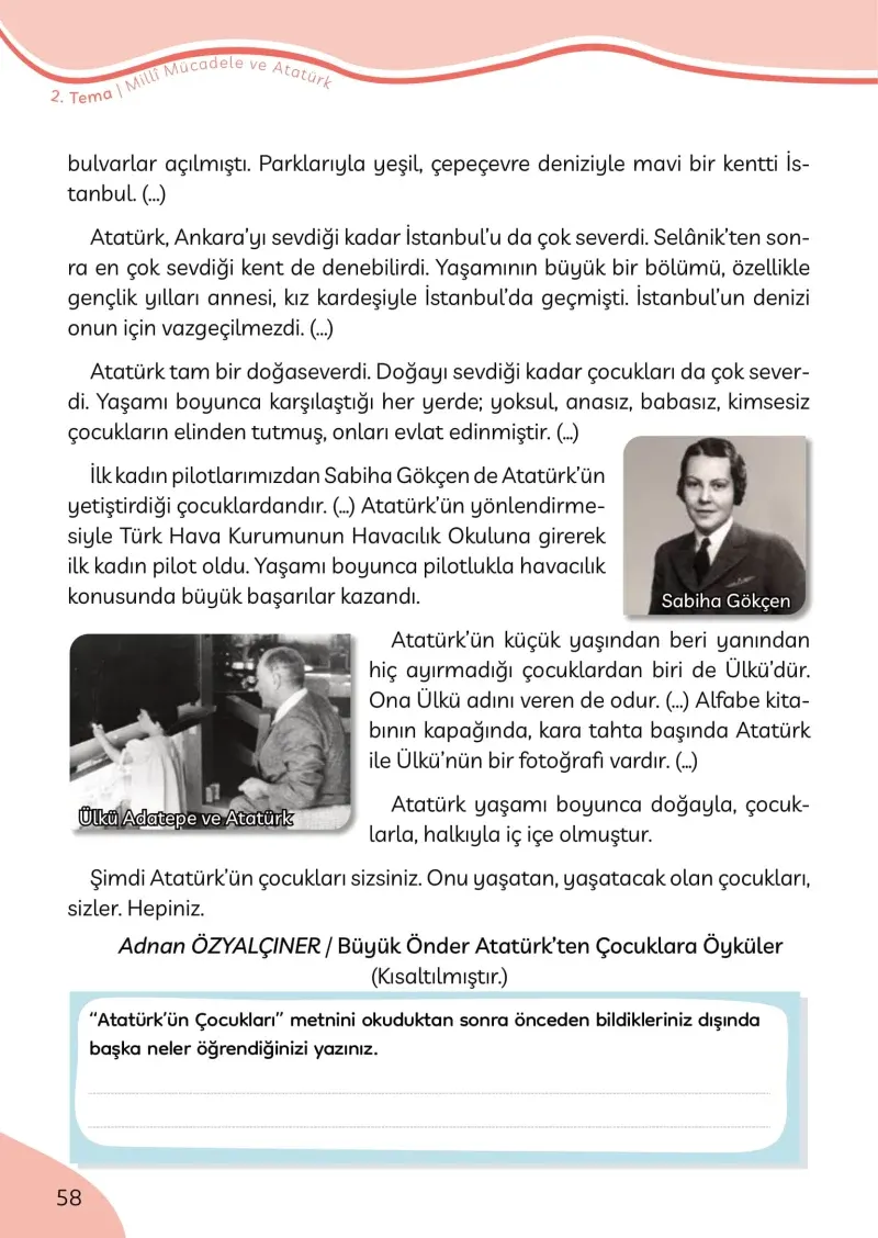 3. Sınıf Türkçe Ders Kitabı Cevapları Meb Yayınları Sayfa 58