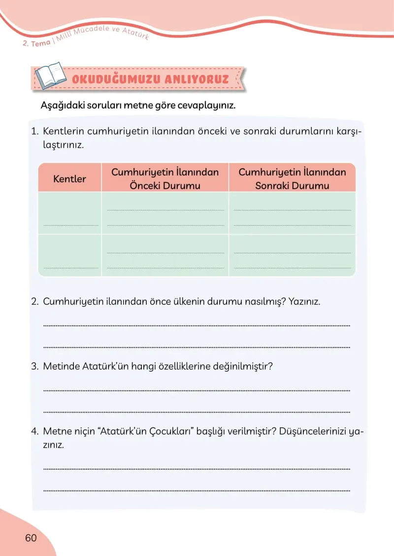 3. Sınıf Türkçe Ders Kitabı Cevapları Meb Yayınları Sayfa 60