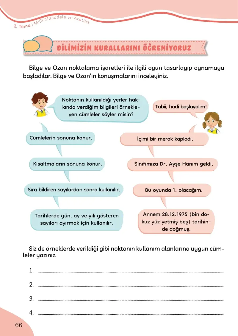 3. Sınıf Türkçe Ders Kitabı Cevapları Meb Yayınları Sayfa 66