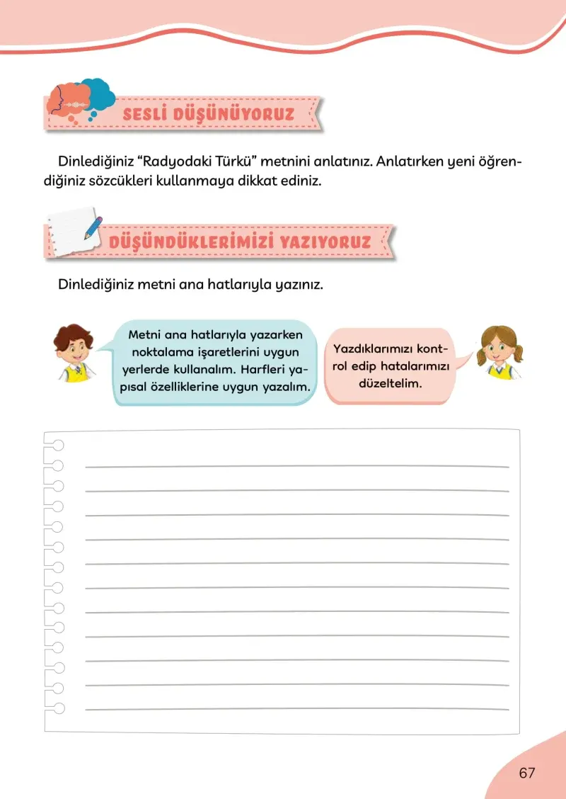 3. Sınıf Türkçe Ders Kitabı Cevapları Meb Yayınları Sayfa 67