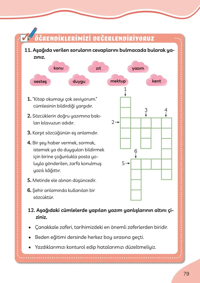 3. Sınıf Türkçe Ders Kitabı Cevapları Meb Yayınları Sayfa 79