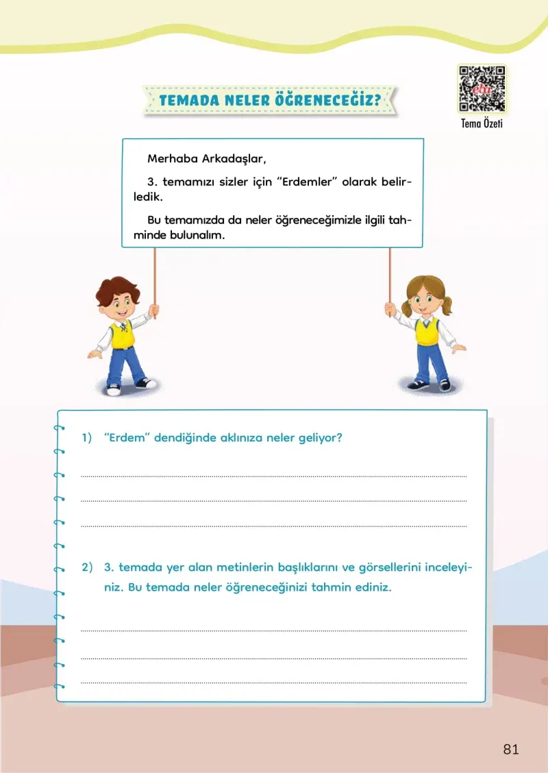 3. Sınıf Türkçe Ders Kitabı Cevapları Meb Yayınları Sayfa 81