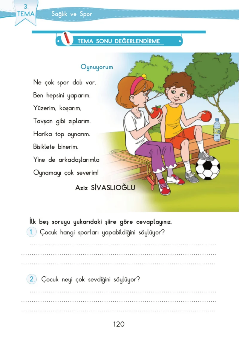 3. Sınıf Türkçe Ders Kitabı Cevapları SDR İpekyolu Yayınları Sayfa 120