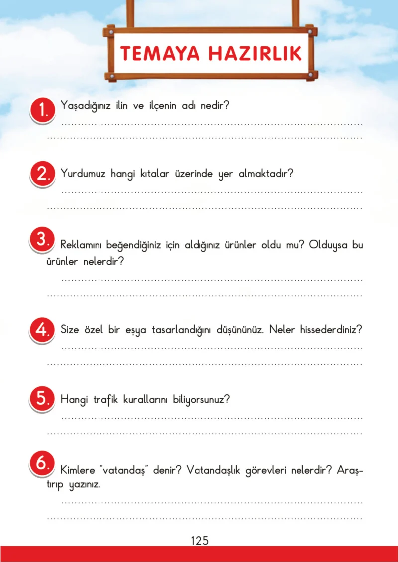 3. Sınıf Türkçe Ders Kitabı Cevapları SDR İpekyolu Yayınları Sayfa 125