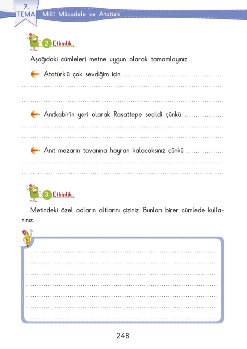 3. Sınıf Türkçe Ders Kitabı Cevapları SDR İpekyolu Yayınları Sayfa 248