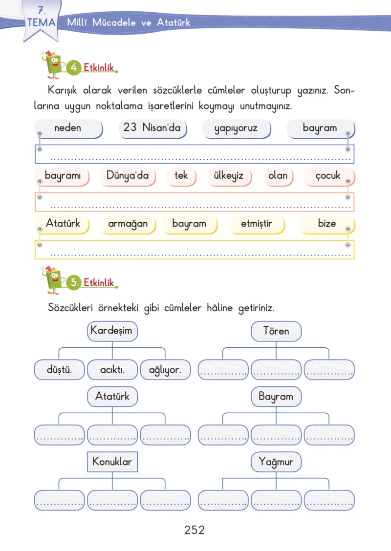 3. Sınıf Türkçe Ders Kitabı Cevapları SDR İpekyolu Yayınları Sayfa 252