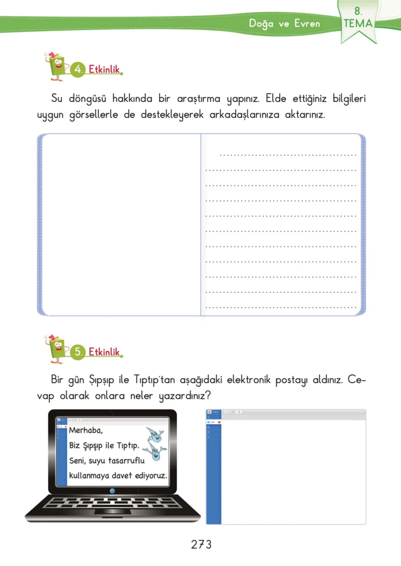 3. Sınıf Türkçe Ders Kitabı Cevapları SDR İpekyolu Yayınları Sayfa 273