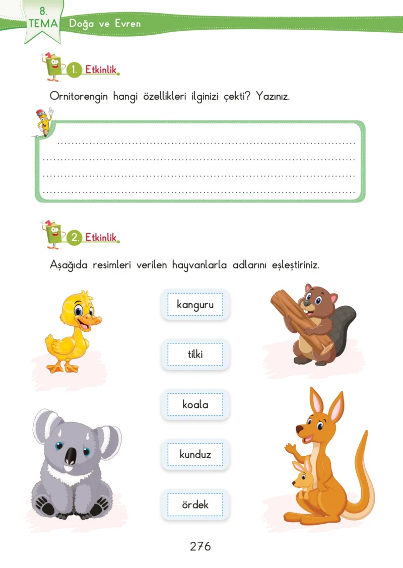3. Sınıf Türkçe Ders Kitabı Cevapları SDR İpekyolu Yayınları Sayfa 276