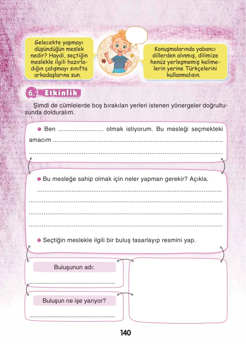 3. Sınıf Türkçe Ders Kitabı Cevapları Sonuç Yayınları Sayfa 140