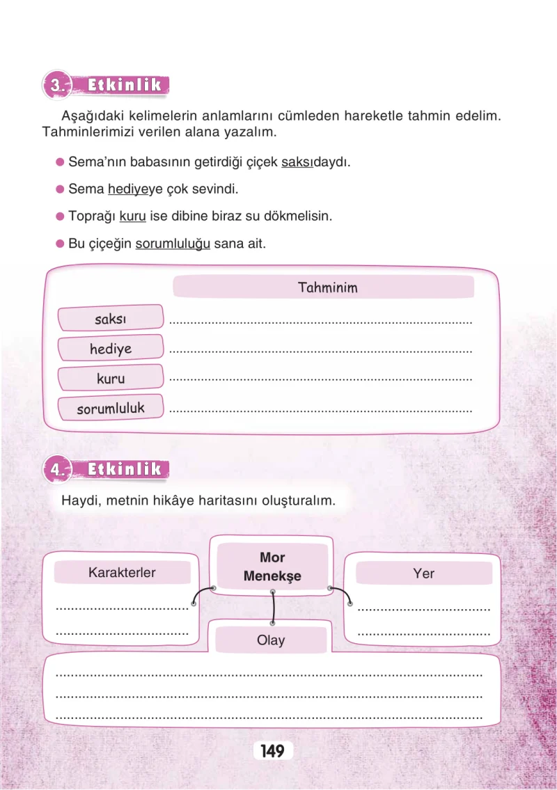 3. Sınıf Türkçe Ders Kitabı Cevapları Sonuç Yayınları Sayfa 149