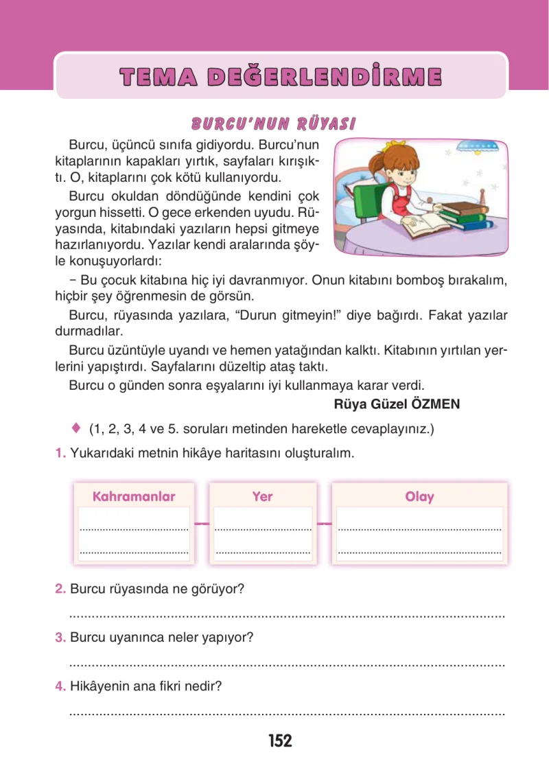 3. Sınıf Türkçe Ders Kitabı Cevapları Sonuç Yayınları Sayfa 152