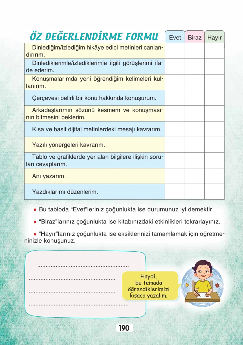 3. Sınıf Türkçe Ders Kitabı Cevapları Sonuç Yayınları Sayfa 190