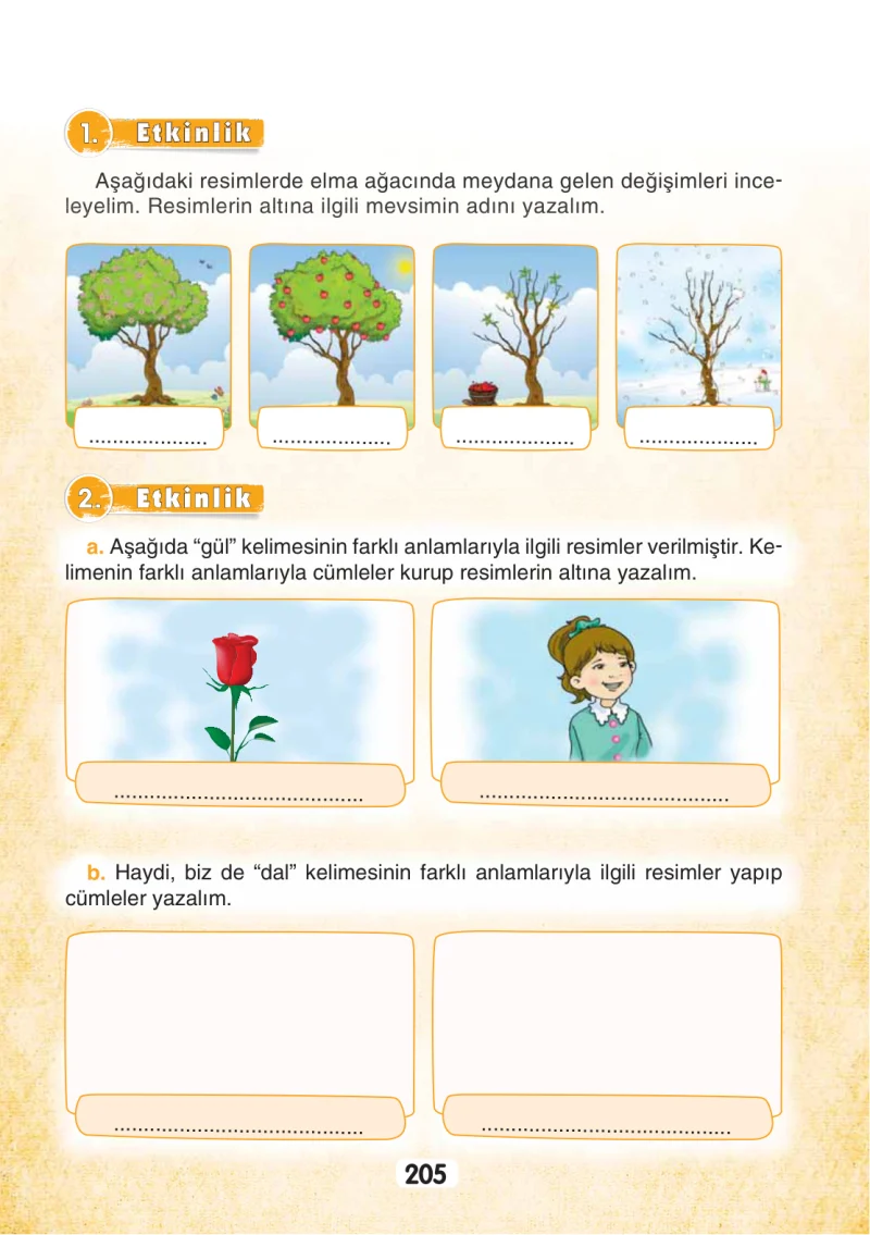 3. Sınıf Türkçe Ders Kitabı Cevapları Sonuç Yayınları Sayfa 205