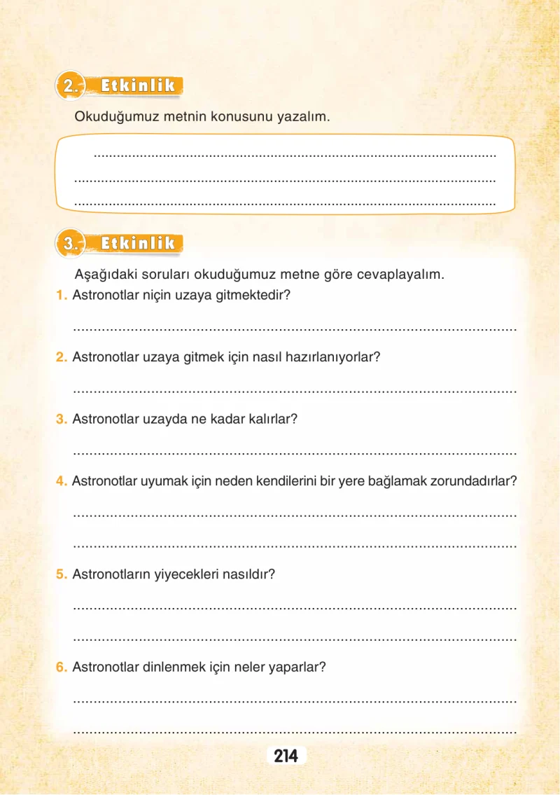 3. Sınıf Türkçe Ders Kitabı Cevapları Sonuç Yayınları Sayfa 214