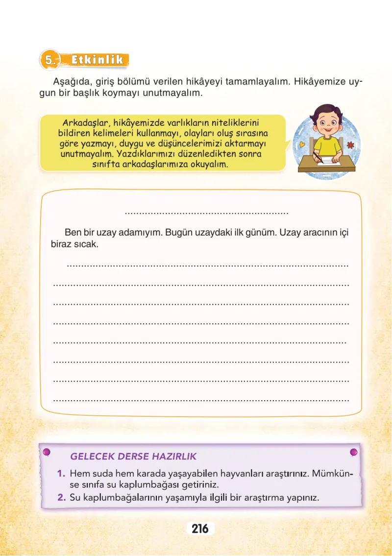3. Sınıf Türkçe Ders Kitabı Cevapları Sonuç Yayınları Sayfa 216