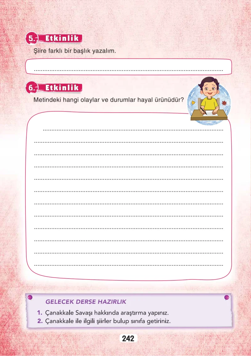 3. Sınıf Türkçe Ders Kitabı Cevapları Sonuç Yayınları Sayfa 242