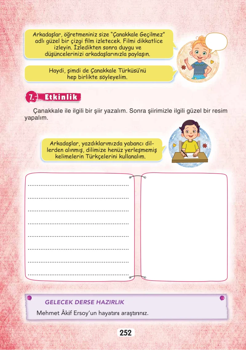 3. Sınıf Türkçe Ders Kitabı Cevapları Sonuç Yayınları Sayfa 252
