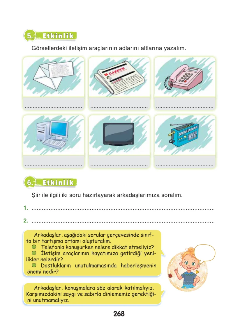 3. Sınıf Türkçe Ders Kitabı Cevapları Sonuç Yayınları Sayfa 268