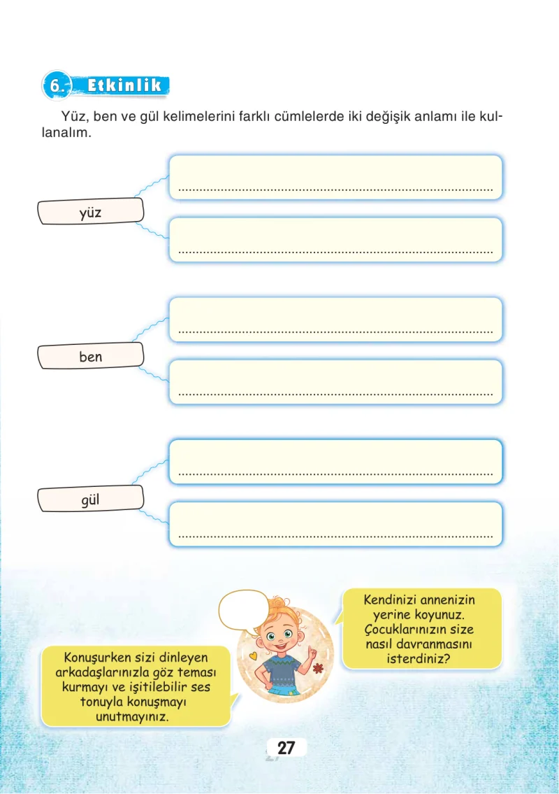 3. Sınıf Türkçe Ders Kitabı Cevapları Sonuç Yayınları Sayfa 27