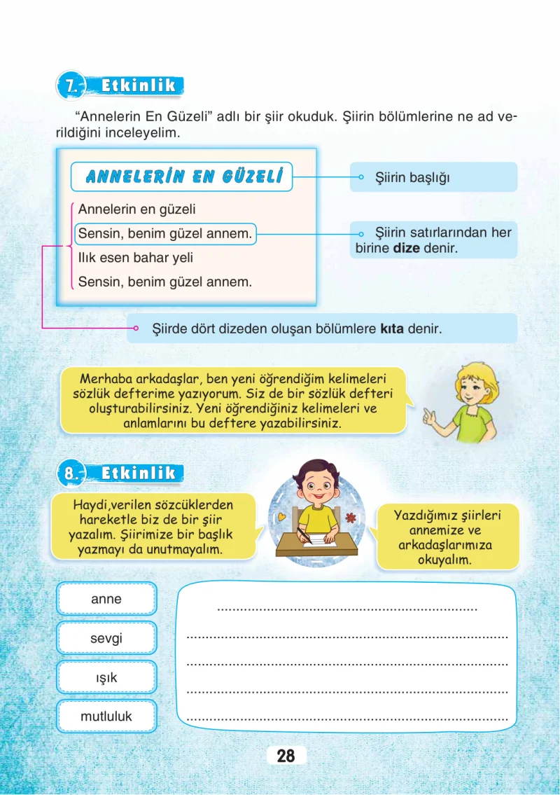 3. Sınıf Türkçe Ders Kitabı Cevapları Sonuç Yayınları Sayfa 28