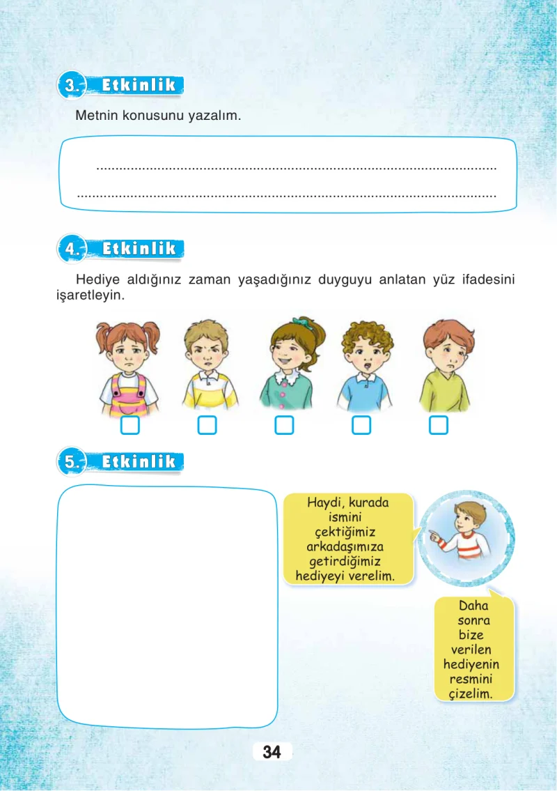 3. Sınıf Türkçe Ders Kitabı Cevapları Sonuç Yayınları Sayfa 34