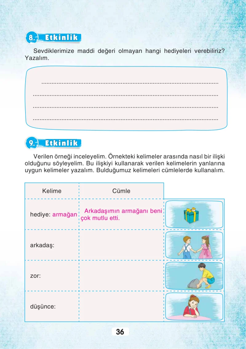 3. Sınıf Türkçe Ders Kitabı Cevapları Sonuç Yayınları Sayfa 36