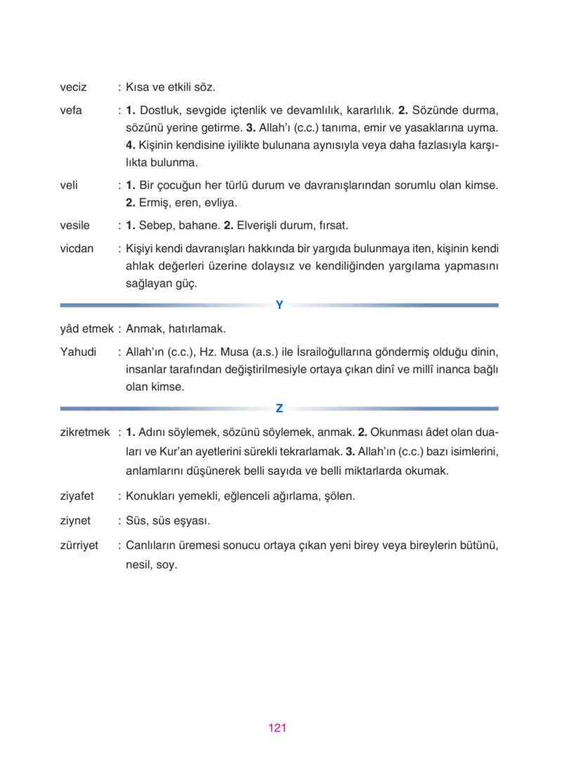 4. Sınıf Din Kültürü ve Ahlak Bilgisi Ders Kitabı Cevapları Anka Yayınları Sayfa 121