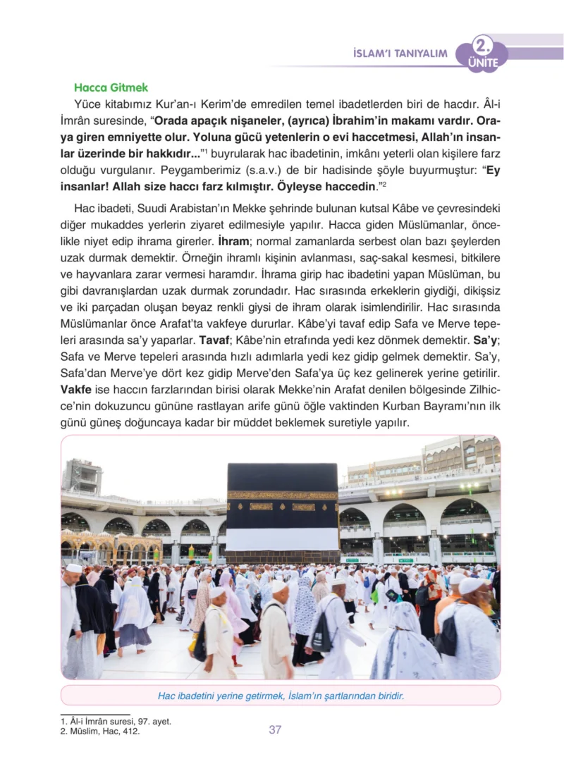 4. Sınıf Din Kültürü ve Ahlak Bilgisi Ders Kitabı Cevapları Anka Yayınları Sayfa 37