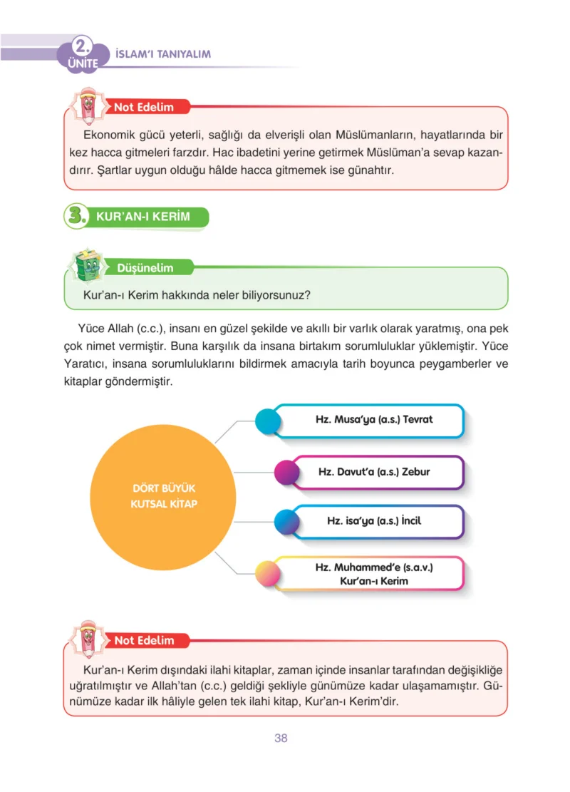 4. Sınıf Din Kültürü ve Ahlak Bilgisi Ders Kitabı Cevapları Anka Yayınları Sayfa 38