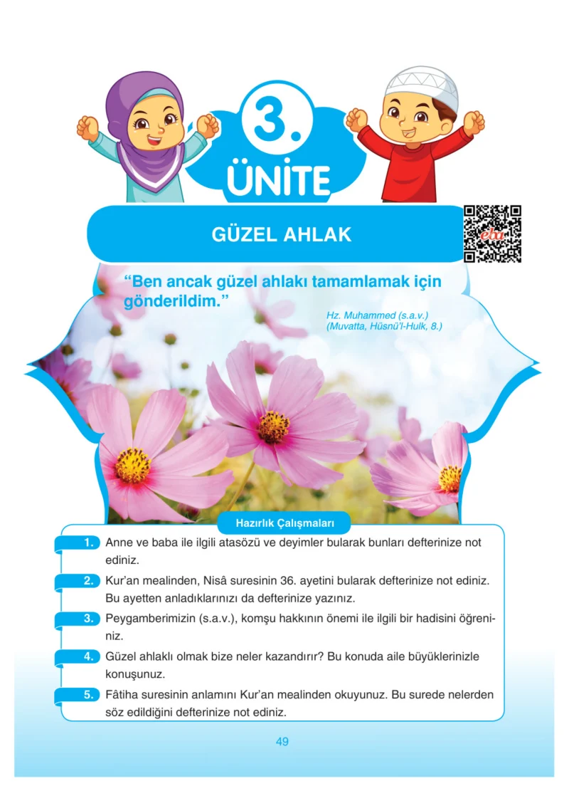 4. Sınıf Din Kültürü ve Ahlak Bilgisi Ders Kitabı Cevapları Anka Yayınları Sayfa 49