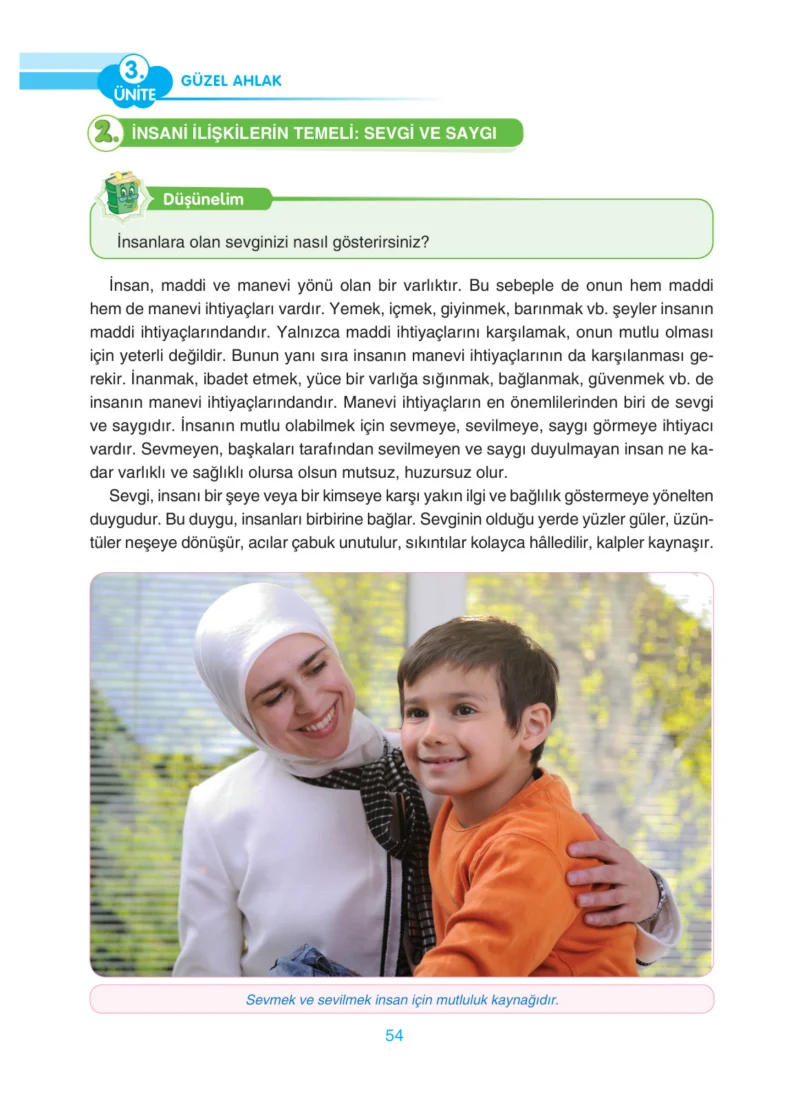 4. Sınıf Din Kültürü ve Ahlak Bilgisi Ders Kitabı Cevapları Anka Yayınları Sayfa 54