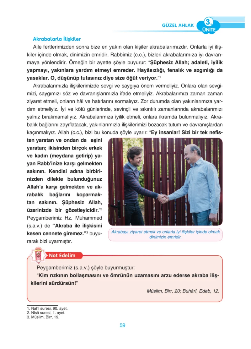 4. Sınıf Din Kültürü ve Ahlak Bilgisi Ders Kitabı Cevapları Anka Yayınları Sayfa 59