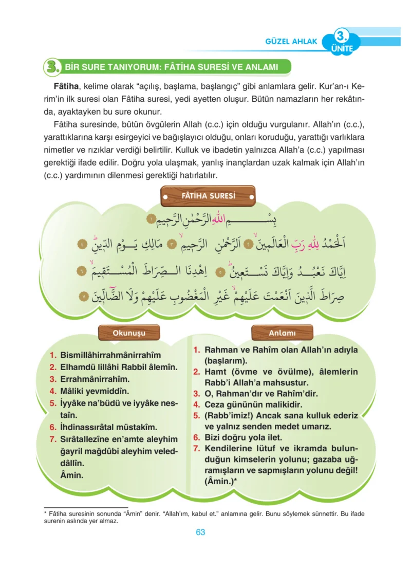 4. Sınıf Din Kültürü ve Ahlak Bilgisi Ders Kitabı Cevapları Anka Yayınları Sayfa 63