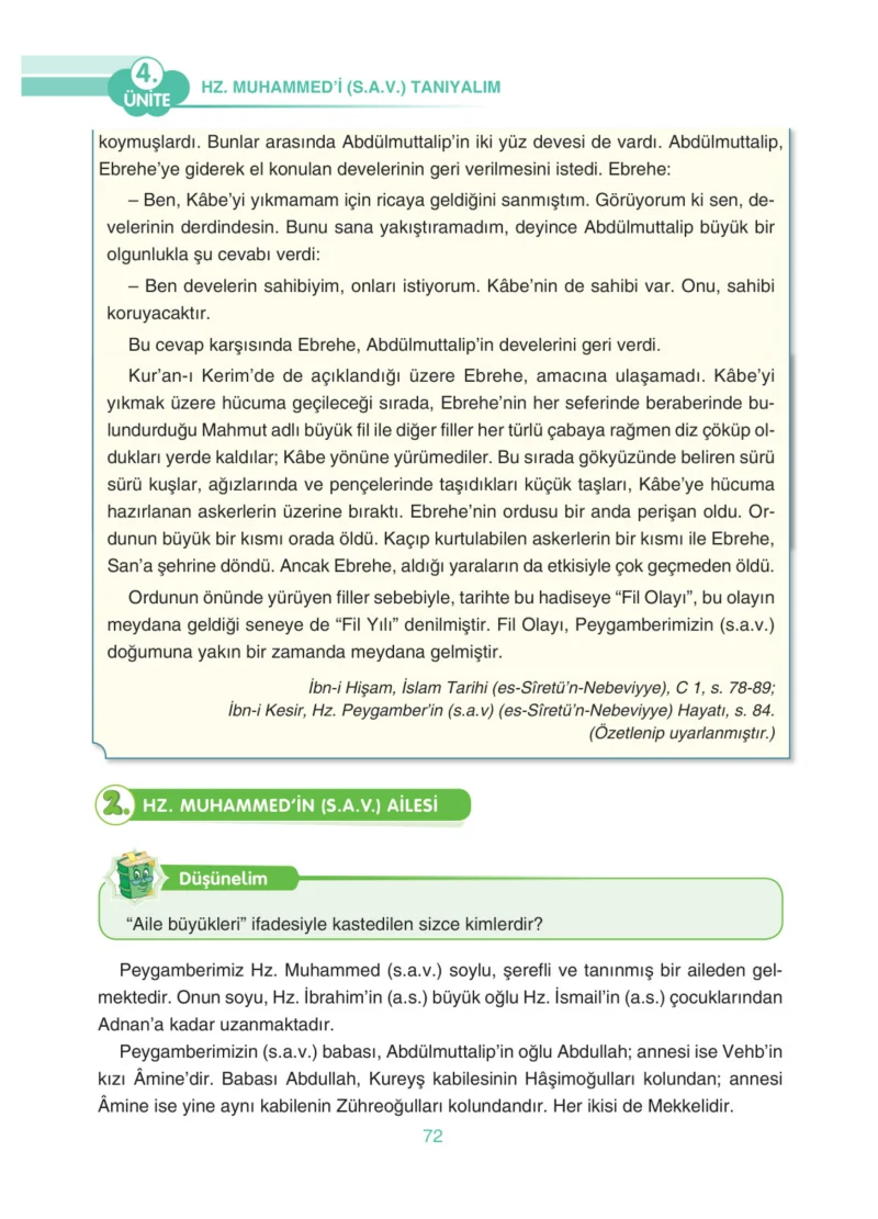4. Sınıf Din Kültürü ve Ahlak Bilgisi Ders Kitabı Cevapları Anka Yayınları Sayfa 72
