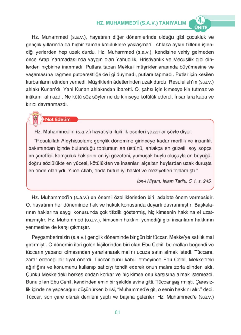 4. Sınıf Din Kültürü ve Ahlak Bilgisi Ders Kitabı Cevapları Anka Yayınları Sayfa 81