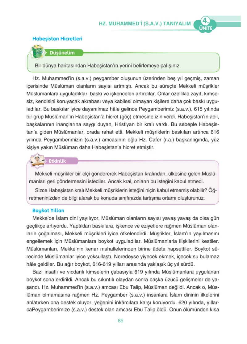 4. Sınıf Din Kültürü ve Ahlak Bilgisi Ders Kitabı Cevapları Anka Yayınları Sayfa 85
