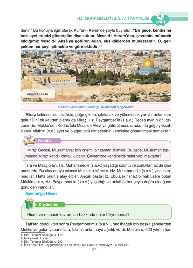 4. Sınıf Din Kültürü ve Ahlak Bilgisi Ders Kitabı Cevapları Anka Yayınları Sayfa 87