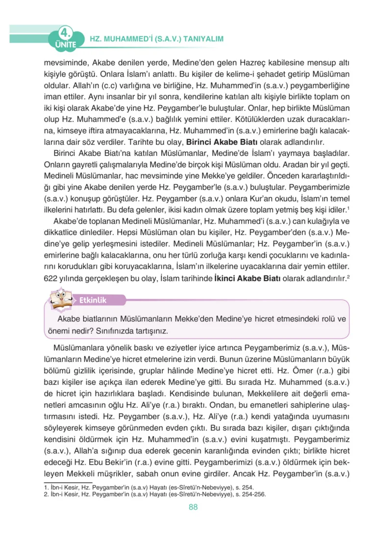 4. Sınıf Din Kültürü ve Ahlak Bilgisi Ders Kitabı Cevapları Anka Yayınları Sayfa 88