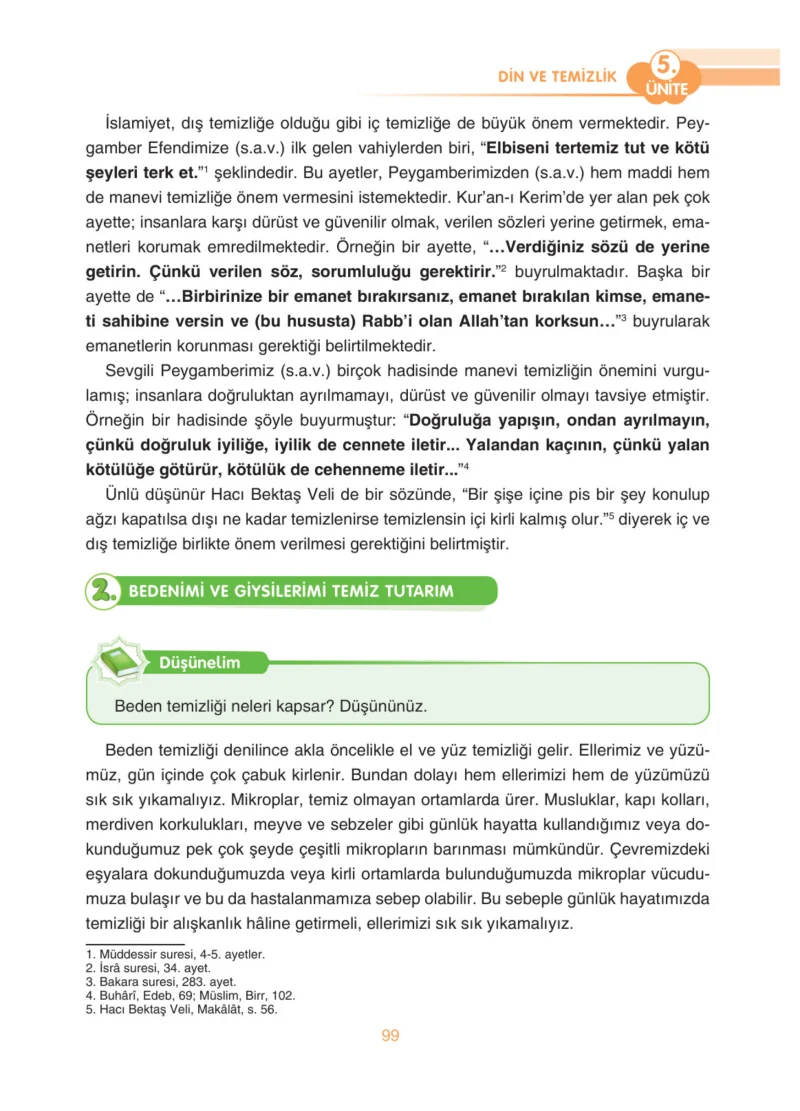 4. Sınıf Din Kültürü ve Ahlak Bilgisi Ders Kitabı Cevapları Anka Yayınları Sayfa 99