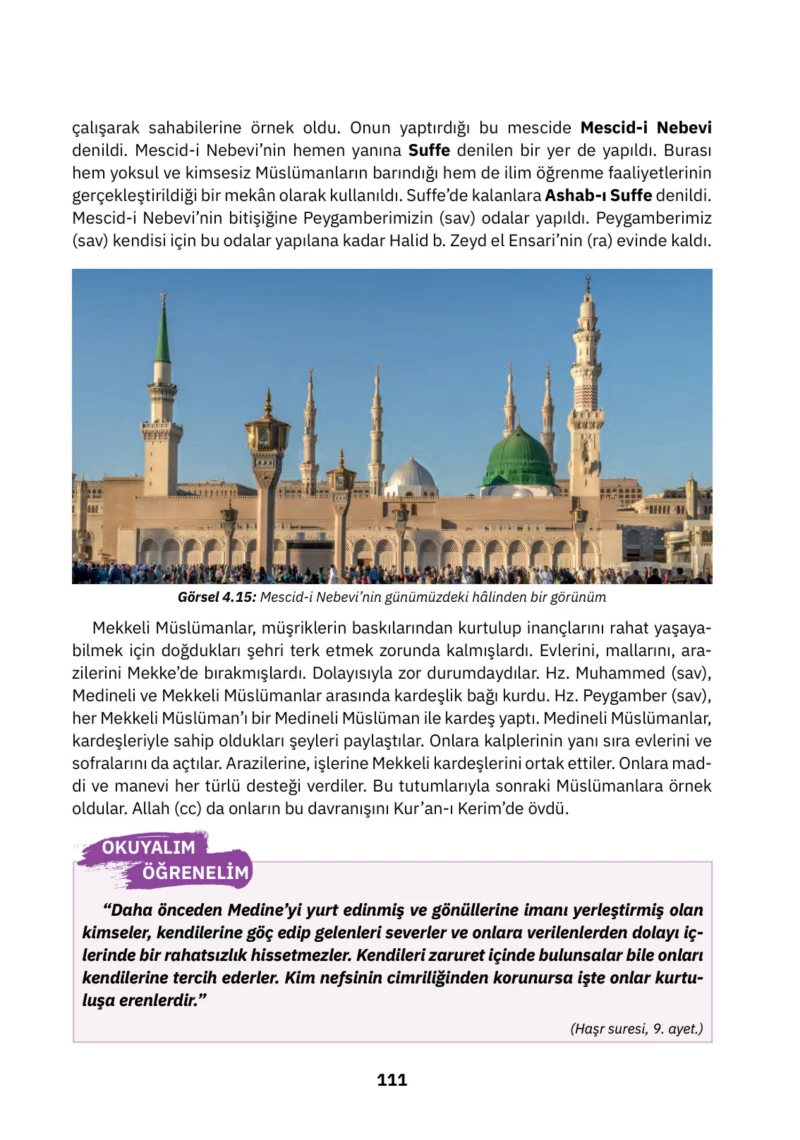 4. Sınıf Din Kültürü ve Ahlak Bilgisi Ders Kitabı Cevapları SDR İpekyolu Yayınları Sayfa 111