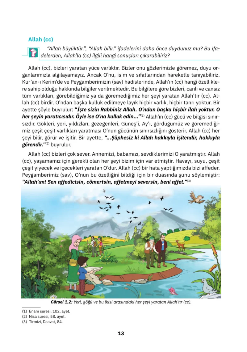 4. Sınıf Din Kültürü ve Ahlak Bilgisi Ders Kitabı Cevapları SDR İpekyolu Yayınları Sayfa 13