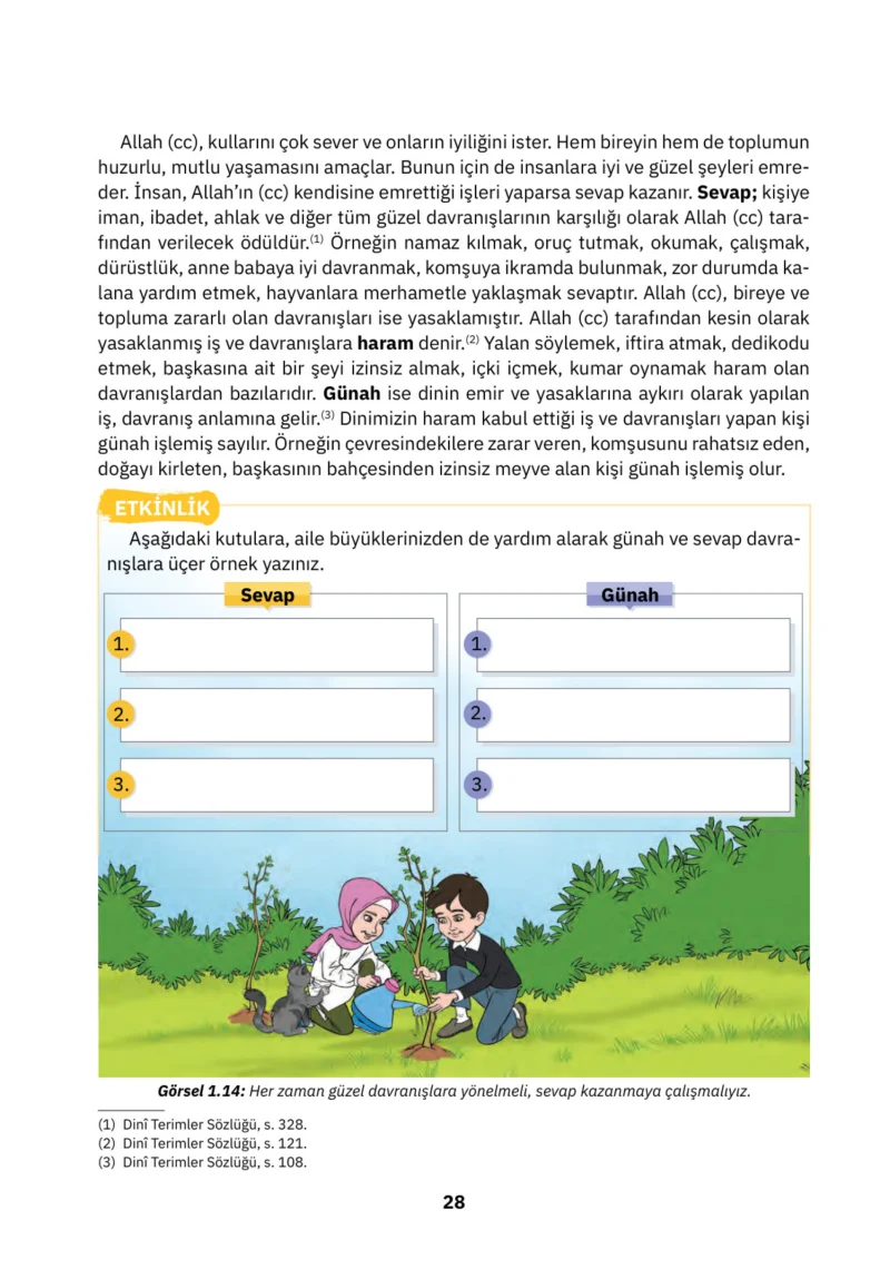 4. Sınıf Din Kültürü ve Ahlak Bilgisi Ders Kitabı Cevapları SDR İpekyolu Yayınları Sayfa 28