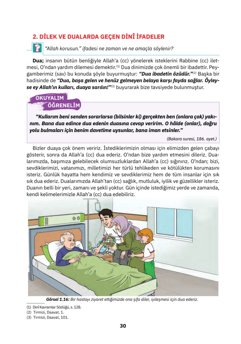 4. Sınıf Din Kültürü ve Ahlak Bilgisi Ders Kitabı Cevapları SDR İpekyolu Yayınları Sayfa 30