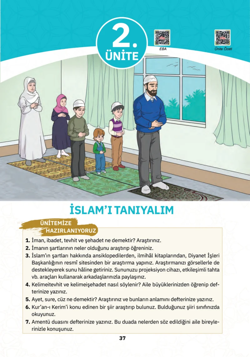 4. Sınıf Din Kültürü ve Ahlak Bilgisi Ders Kitabı Cevapları SDR İpekyolu Yayınları Sayfa 37