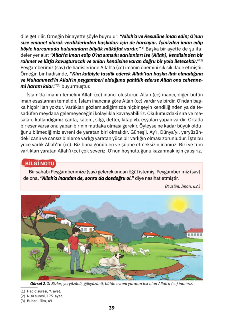 4. Sınıf Din Kültürü ve Ahlak Bilgisi Ders Kitabı Cevapları SDR İpekyolu Yayınları Sayfa 39