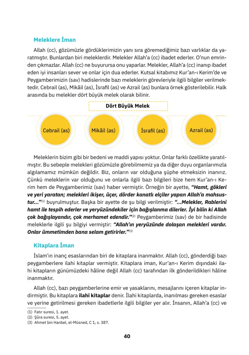 4. Sınıf Din Kültürü ve Ahlak Bilgisi Ders Kitabı Cevapları SDR İpekyolu Yayınları Sayfa 40