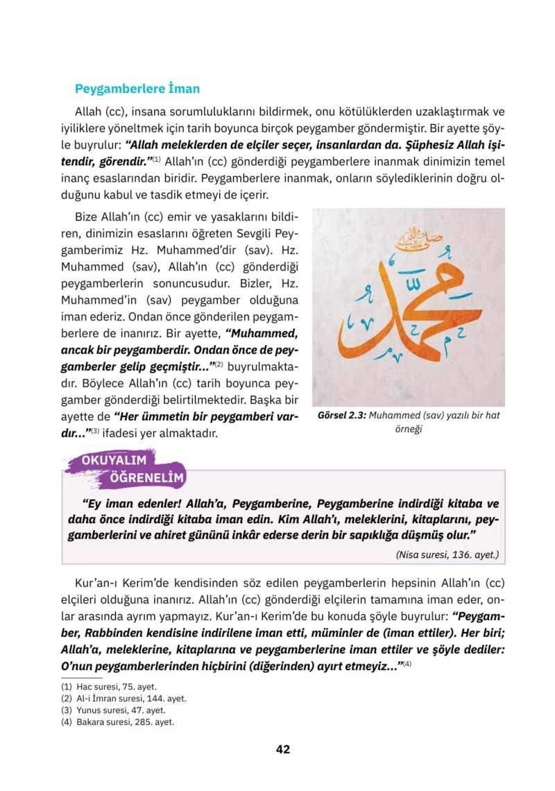 4. Sınıf Din Kültürü ve Ahlak Bilgisi Ders Kitabı Cevapları SDR İpekyolu Yayınları Sayfa 42