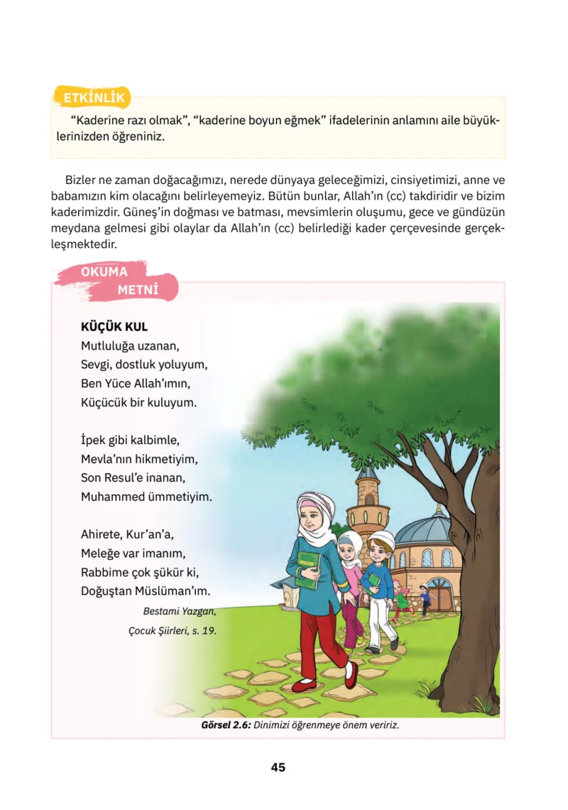 4. Sınıf Din Kültürü ve Ahlak Bilgisi Ders Kitabı Cevapları SDR İpekyolu Yayınları Sayfa 45